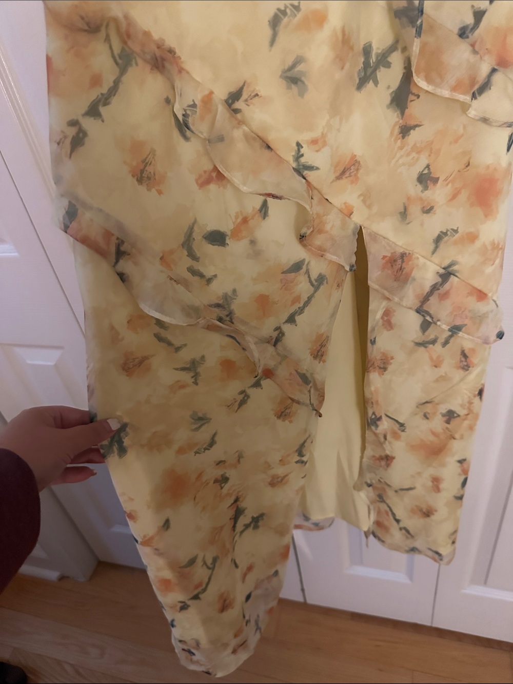 Lulu's Yellow Floral Ruffle Maxi Dress - Picture 4 of 4